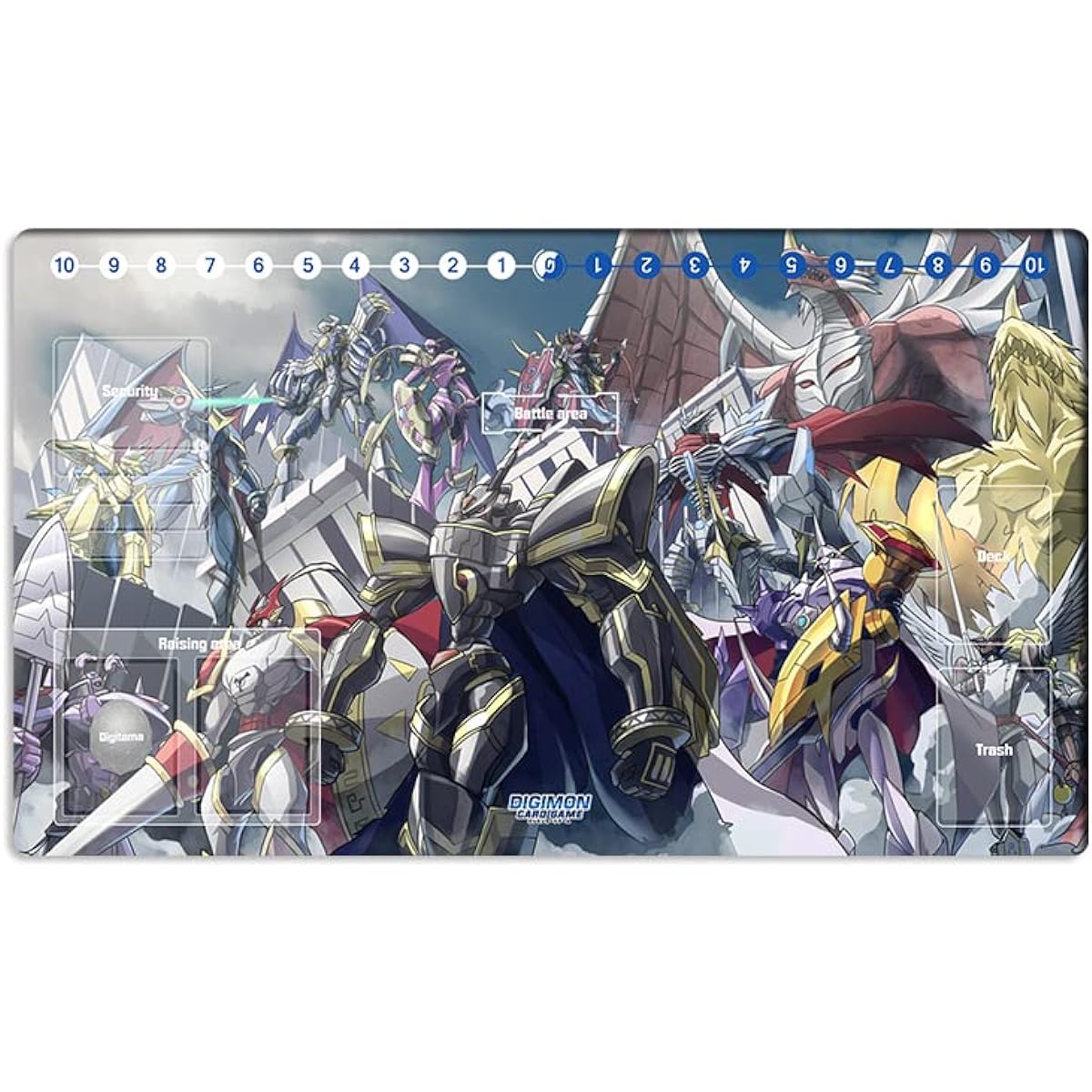 DTCG Duel Playmat Digimon Omegamon Dukemon Anime Trading Card Game Mat & Zone + Free Mat Bag