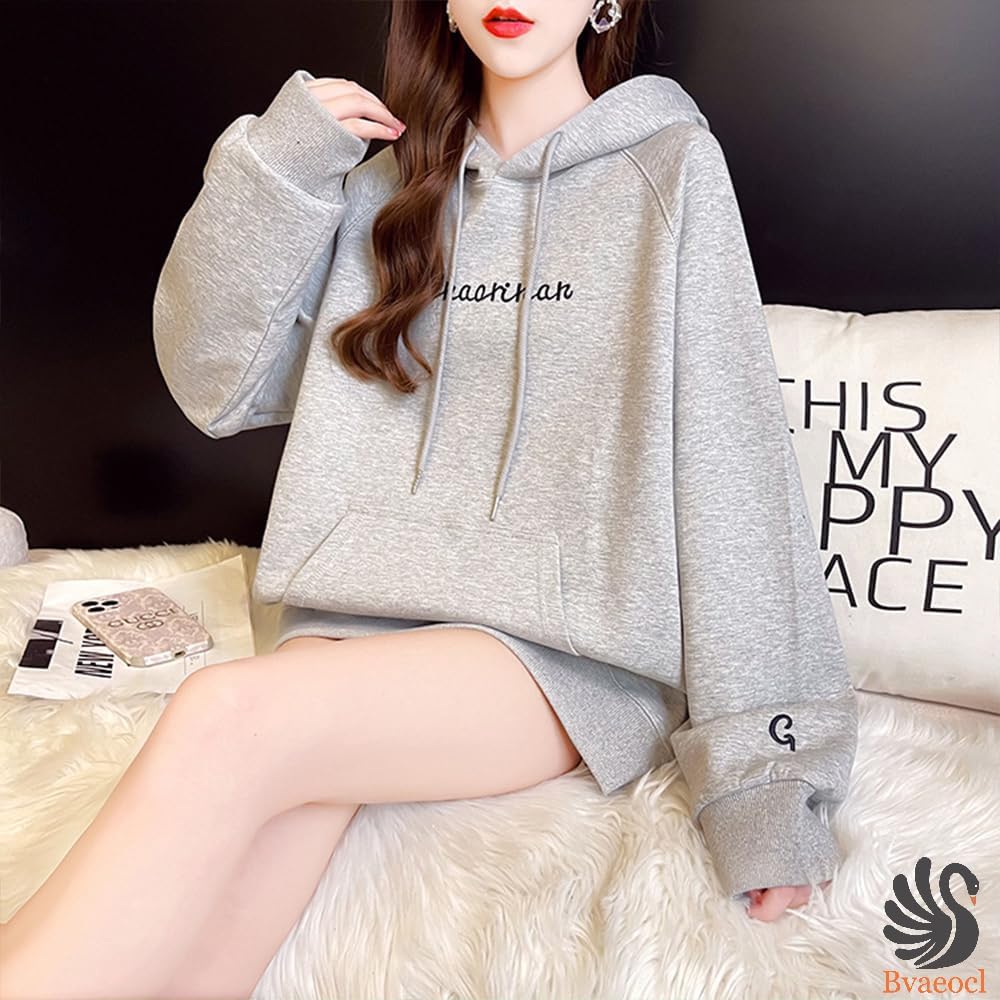 DUZTELYI Parka Women's Pullover Long Sleeve Thin Logo Casual Tops DU856