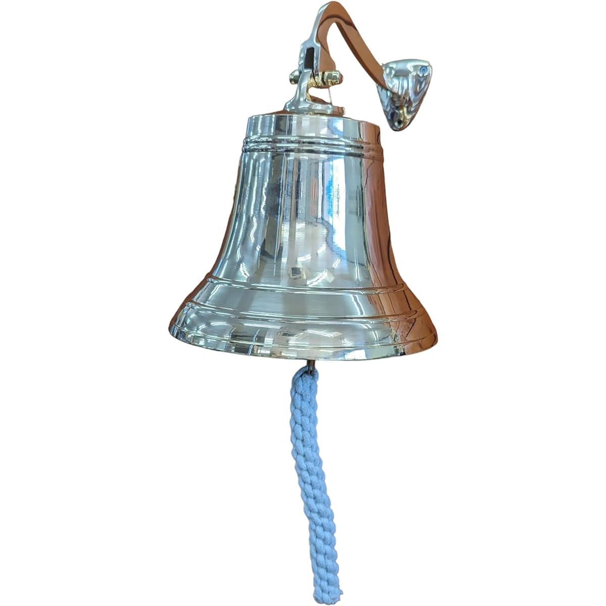 Brass Ship Bell with Bracket, 19.7cm Diameter, 8 inch Size, Musical Instrument, Bell, Brass, Percussion