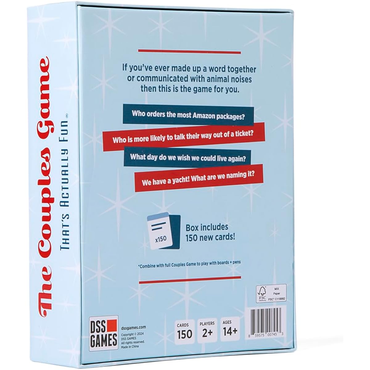 DSS Games The Couples Game That's Actually Fun Expansion Pack [150 Questions to Play with a Partner]