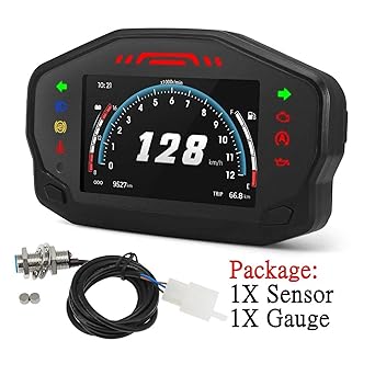 LED Indicator Odometer Fits for All Motorcycles HD Universal Motorcycle Dashboard Speedometer Tachometer 2/4 Cylinder Digital Motor LCD Instrument Panel