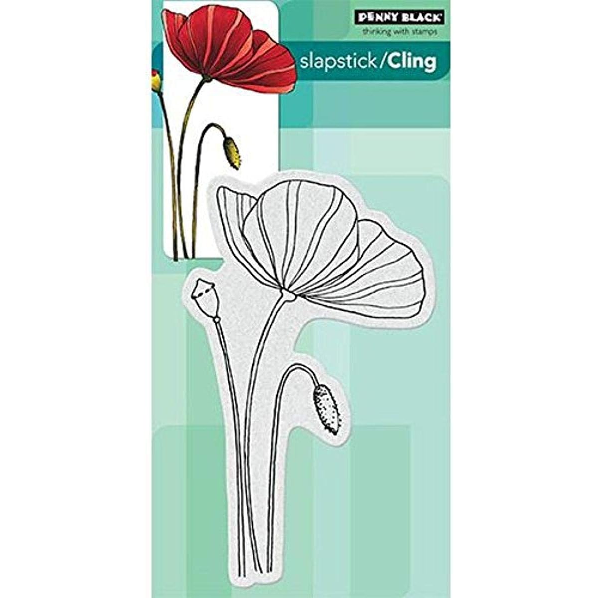 Penny Black Cling Rubber Stamp 3.75"X7.5" Sheet -Poppy Time (Parallel Import)