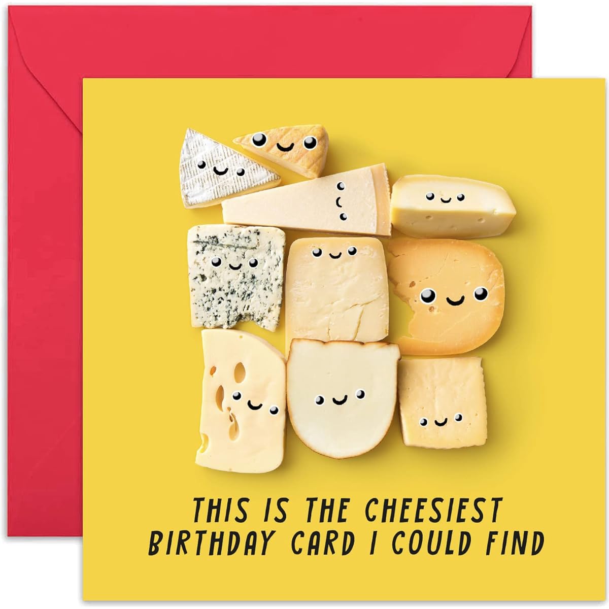 Old English Co. Funny Cheesy Birthday Cards for Him and Her - Witty Birthday Cards with Hilarious Cheesy Puns for Men and Women - Funny Anniversary Cards for Her or Him | Blank with Envelope
