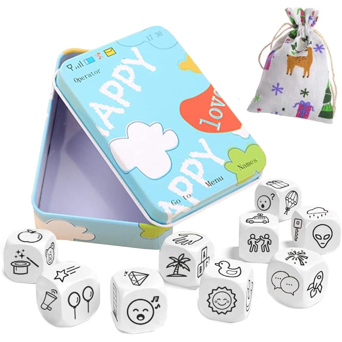 Happy Story Set of 9 Iron Cubes Storage Box Creative Game for Kids and Adults