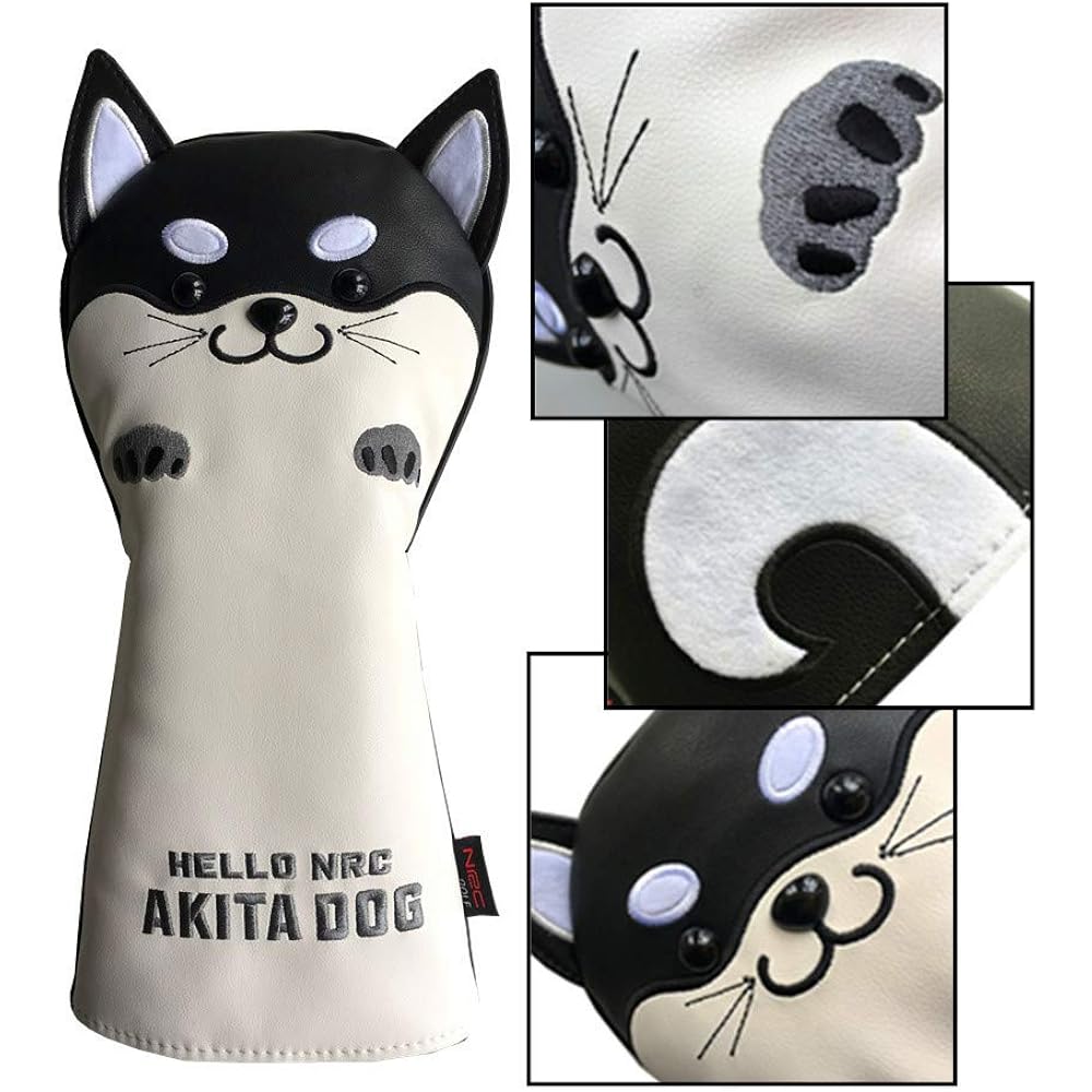 Sunbro Golf Head Cover Golf Character Headcovers Driver Cover Wood Cover Utility Cover Putter Cover Club Cover Baka Moe Akita Inu