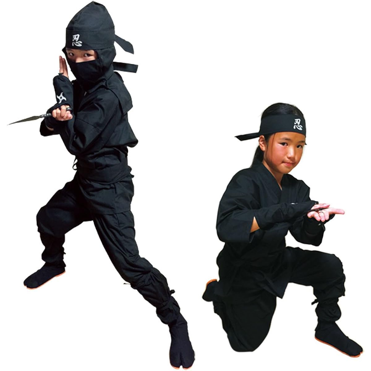 Shinobiya Authentic Children's Ninja Suit Set, S Size Ninja Costume, Wrinkle-resistant and water-absorbent blend of polyester and cotton