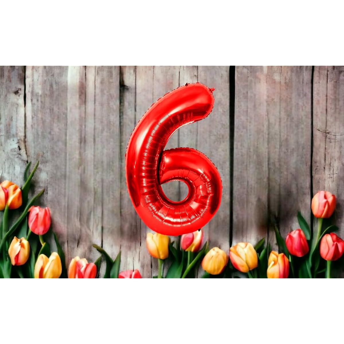 Birthday Balloon 40 Inch Number Balloon with Inflatable Straw Red Color Parts Decoration Long Balloon 53448 (6)