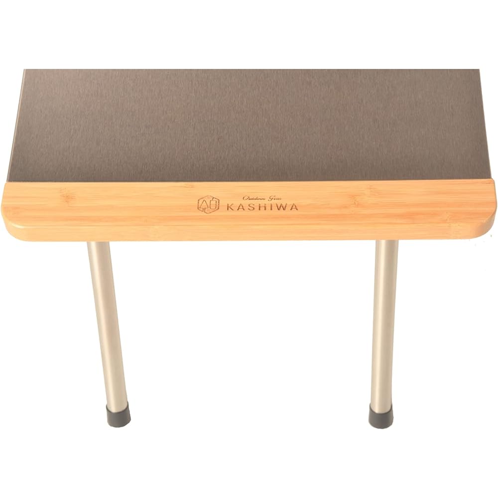 [KASHIWA] Urban outdoor product that can be used indoors Stainless steel table with wooden edge (side table)