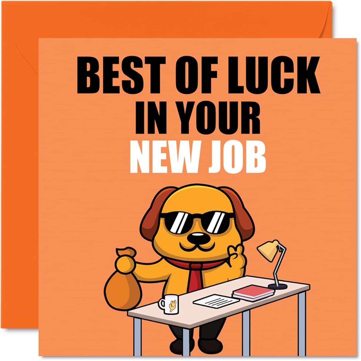 Coworker Female Male Leave of Absence Cards - Wishing you Good Luck in your New Job - Sorry Your Leaving Good Luck In Your New Job Card 5.7 x 5.7 Inch Greeting Card Funny Retirement Gift Congratulations Card
