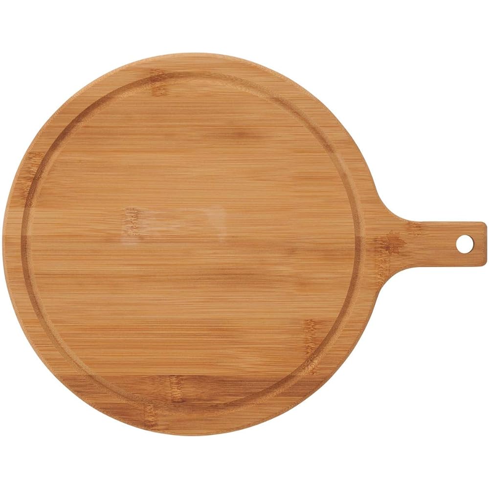 LOGOS Bamboo Patterned Circle Cutting Board 81280008 Beige (Approx.) Width 30 x Depth 38 x Height 2cm