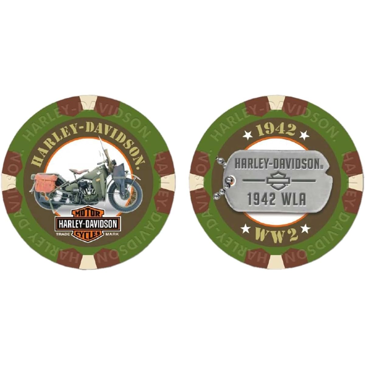 Harley-Davidson Military Series Delta 3 1942 WLA Collectible Poker Chips 6744