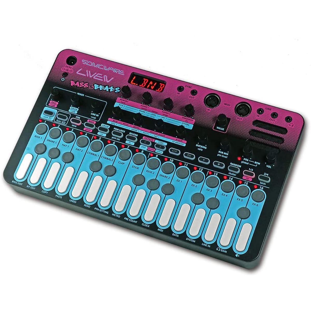 Sonicware Liven BASS&BEATS [Wavetable Bass Synthesizer and Drum Machine] Groove Box