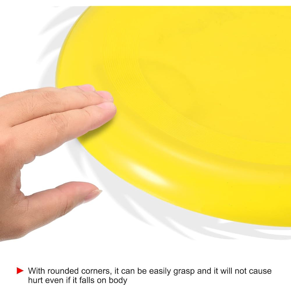 PATIKIL 23 cm Flying Discs 10 Pieces Outdoor Play Training Colorful Soft Flyer Discs for Beach Lawn Park Camping Game Yellow/Blue/Green/Red/White