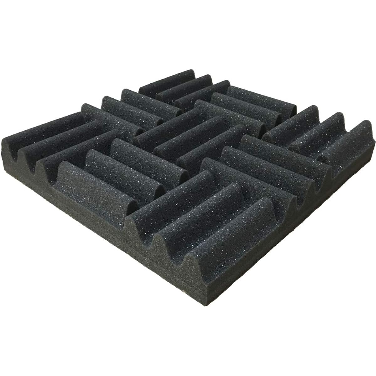 Urethane sound absorbing material [wave-shaped checkered design] Sound absorbing board, thickness 30mm, size 270mm x 270mm, 9 pieces [Made in Japan]