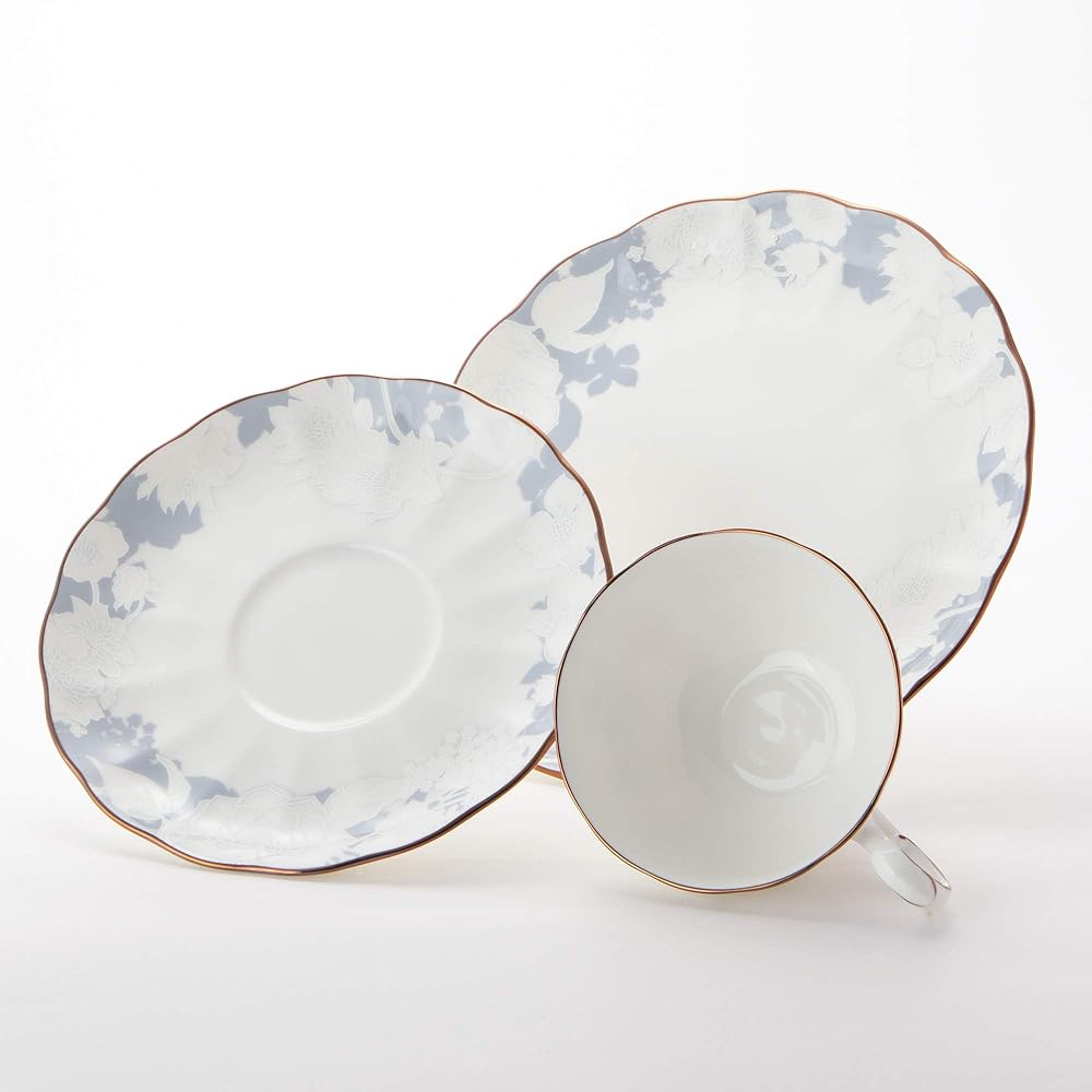 NARUMI Tableware Set Rose Blanche Set of 6 52187-23122 Cup Saucer Set 6 Pieces Diameter 19cm