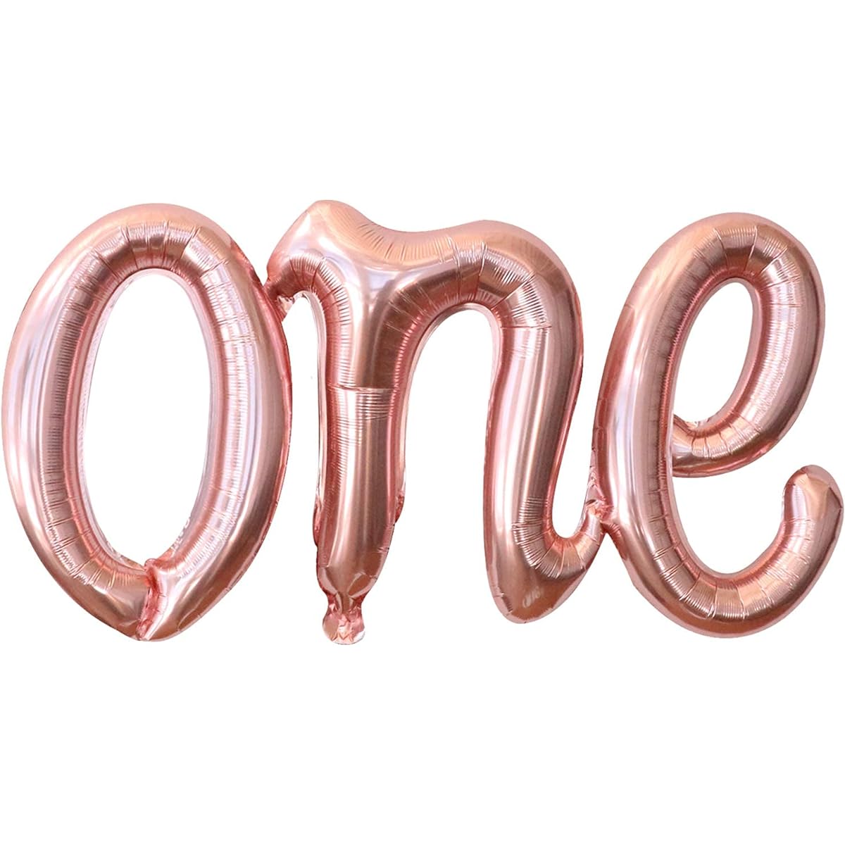 KatchOn 1 Rose Gold Balloon for 1st Birthday - 20 Inch | 1 Script Rose Gold Balloon | 1 Sweet Peach Birthday Decoration | 1 Rose Gold Foil Balloon 1st Birthday Girl Decorations