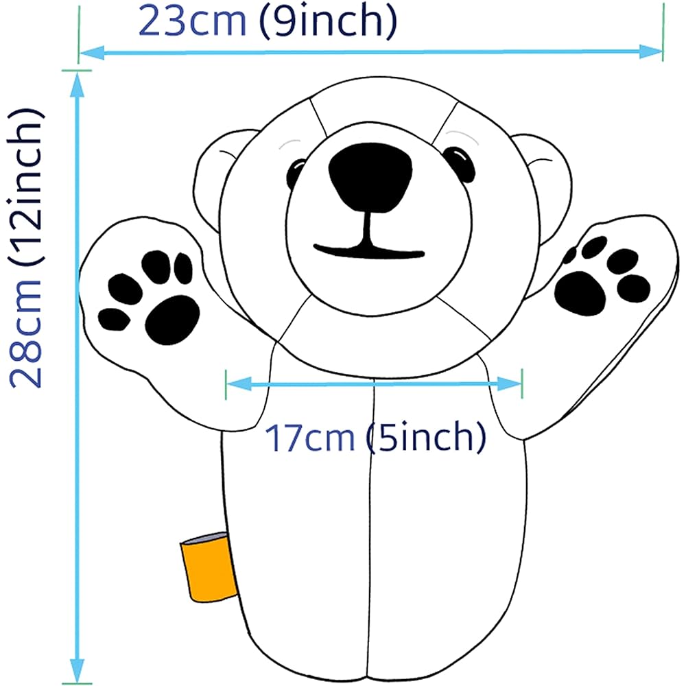 dinofactory Anagom Golf Headcover Polar Bear Driver Headcover with Wonderful Footprints White
