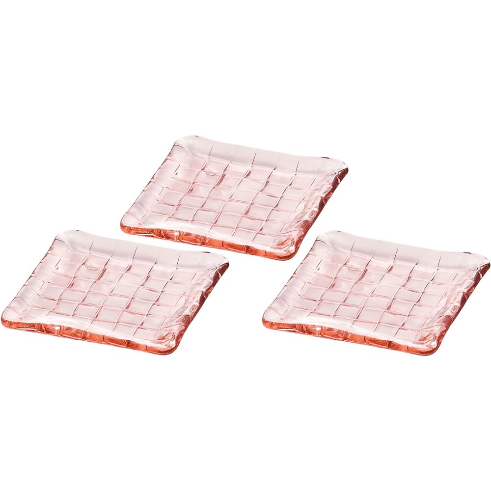 Adelia Glass Plate Smoke Maximum 23 x 18 x Height 1.6 cm Rectangle Plate Set of 3 Made in Japan F-49720