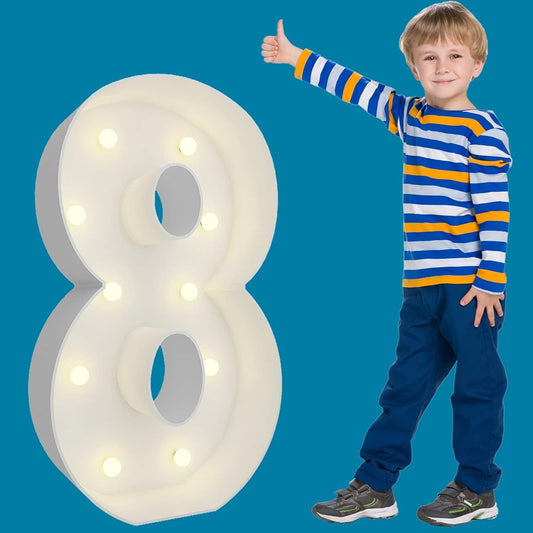 3ft Marquee Light Up Numbers Precut Frame Giant Marquee Number 8 Mosaic Numbers for Balloons 18th 80th Birthday Decorations for Women Men 80th Anniversary Decorations Party Decorations