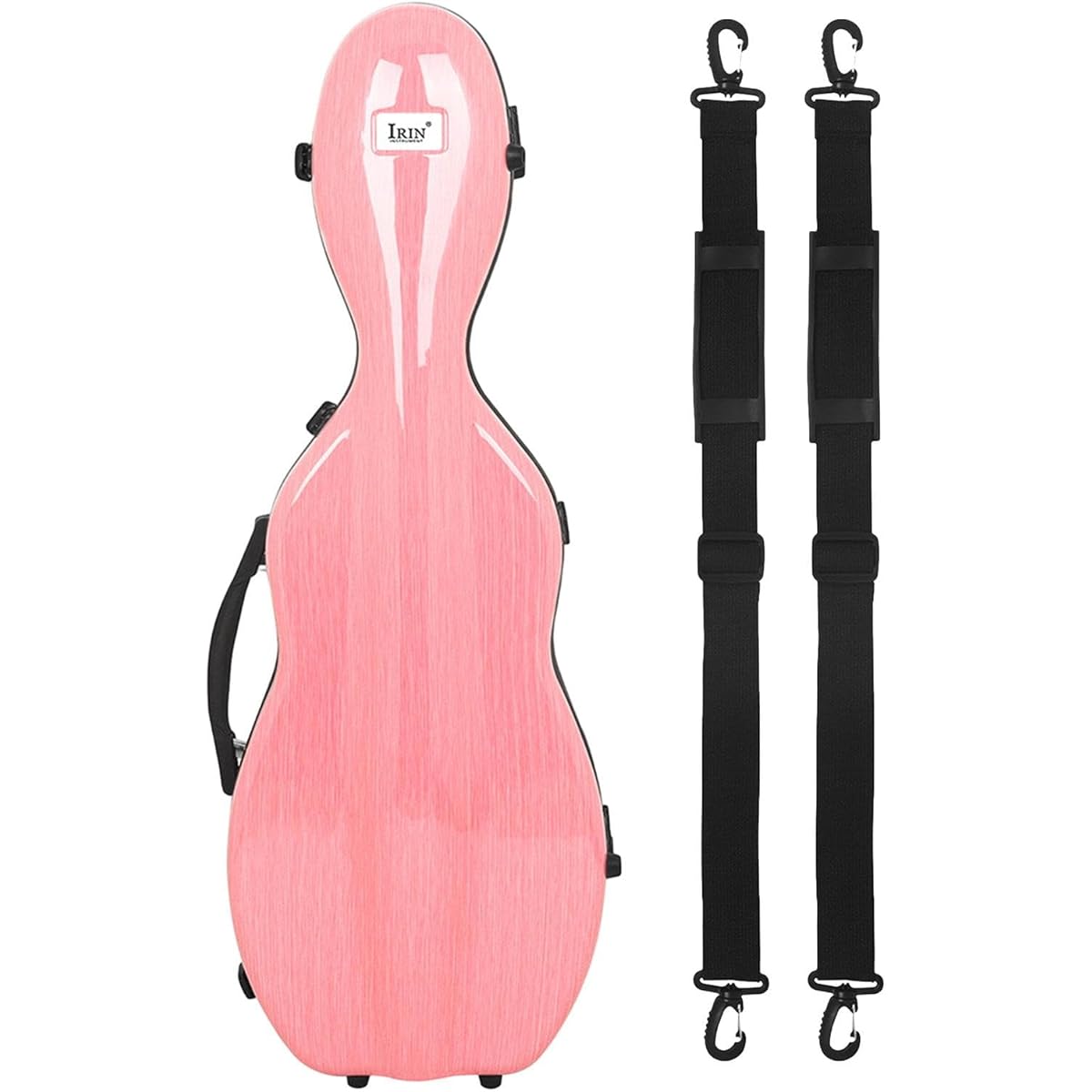 Dickly Violin Hard Case with Built-in Thermometer, Durable Full Size Violin Box, Portable Violin Carrying Case for Players and Beginners, Pink