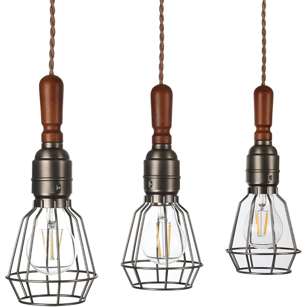 3 Pendant Lights E26 Base with LED Bulb Scandinavian Pendant Lamp Stylish Lighting Fixture Ceiling Light Hanging Cord Included PSE Certified 3 Light Set
