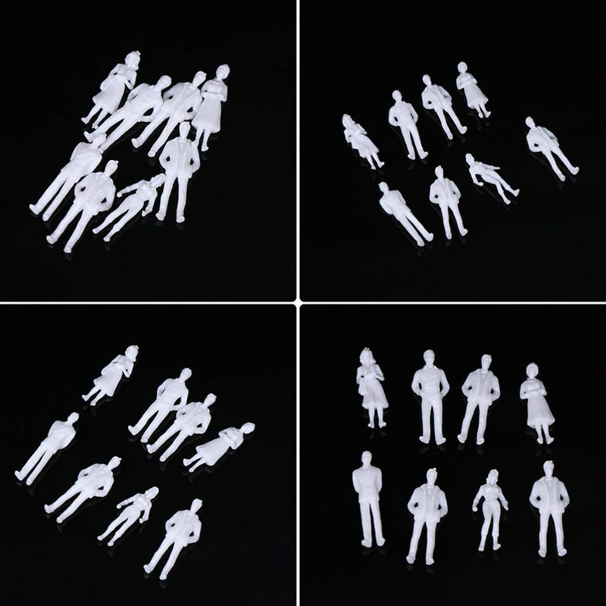 NUOBESTY 10pcs Model Train Architecture 1: 75 Scale Unpainted Figures Seated People Model DIY Landscape Miniature Fairy Garden Decoration 27mm