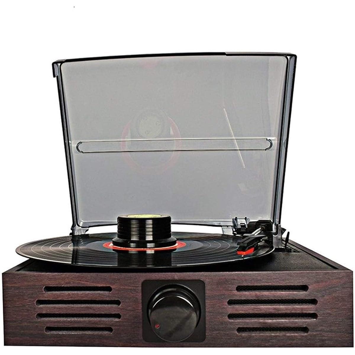 Record Player Retro, AM FM Radio Vinyl Record Player Speaker Turntable Multifunction LP Record Player Imitation Play