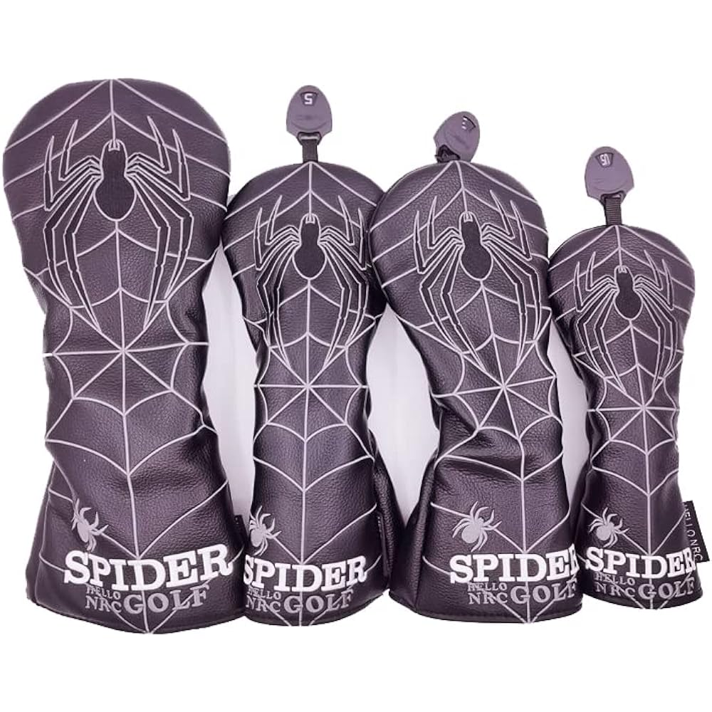 4-piece set Golf head cover Driver cover 1 piece / Wood FW cover 2 pieces Utility UT cover 1 piece Includes conversion tag Spiders 2022 NEW