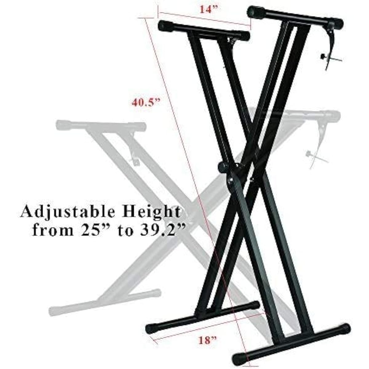 Kadence Keyboard Stand Heavy Duty Piano Stand (NK13-3kg Dual Brace) Piano Keyboard Stand with Locking Straps Keyboard Double X Stand for Kids & Adults