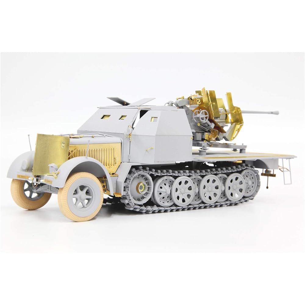 Platz Dragon 1/35 World War II German Army Sd.Kfz.7/2 8 ton half truck armored cabin 3.7cm Flak36/Flak37 mounted type (2in1) with photo-etched parts plastic model DR6953SP