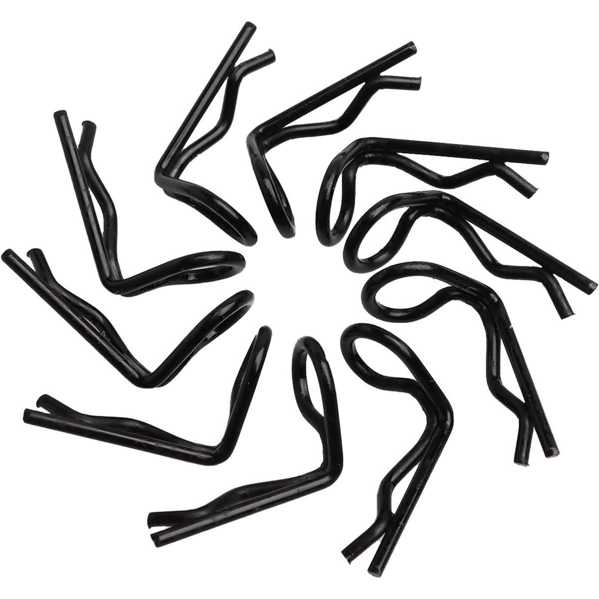 GDOOL 30Pcs 90 Degree Angle 1mm Body Clips Bent Spring Loaded Pins for All 1/16 1/18 1/20 Scale Model Cars Trucks Crawlers Trucks (Black)