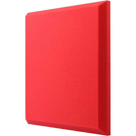 Anti-Noise Hotel Acoustic Panels, Soundproof Padding Foam Panels Smooth Surface Square Acoustic Foam Tiles for Studio or Office Wall Decoration (Red 50*50*5CM) (Red 50*50*5CM)