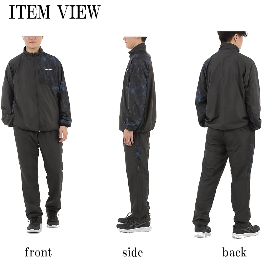 [Head] Water repellent, antibacterial and deodorizing fleece lining windbreaker top and bottom set for men and women, unisex setup