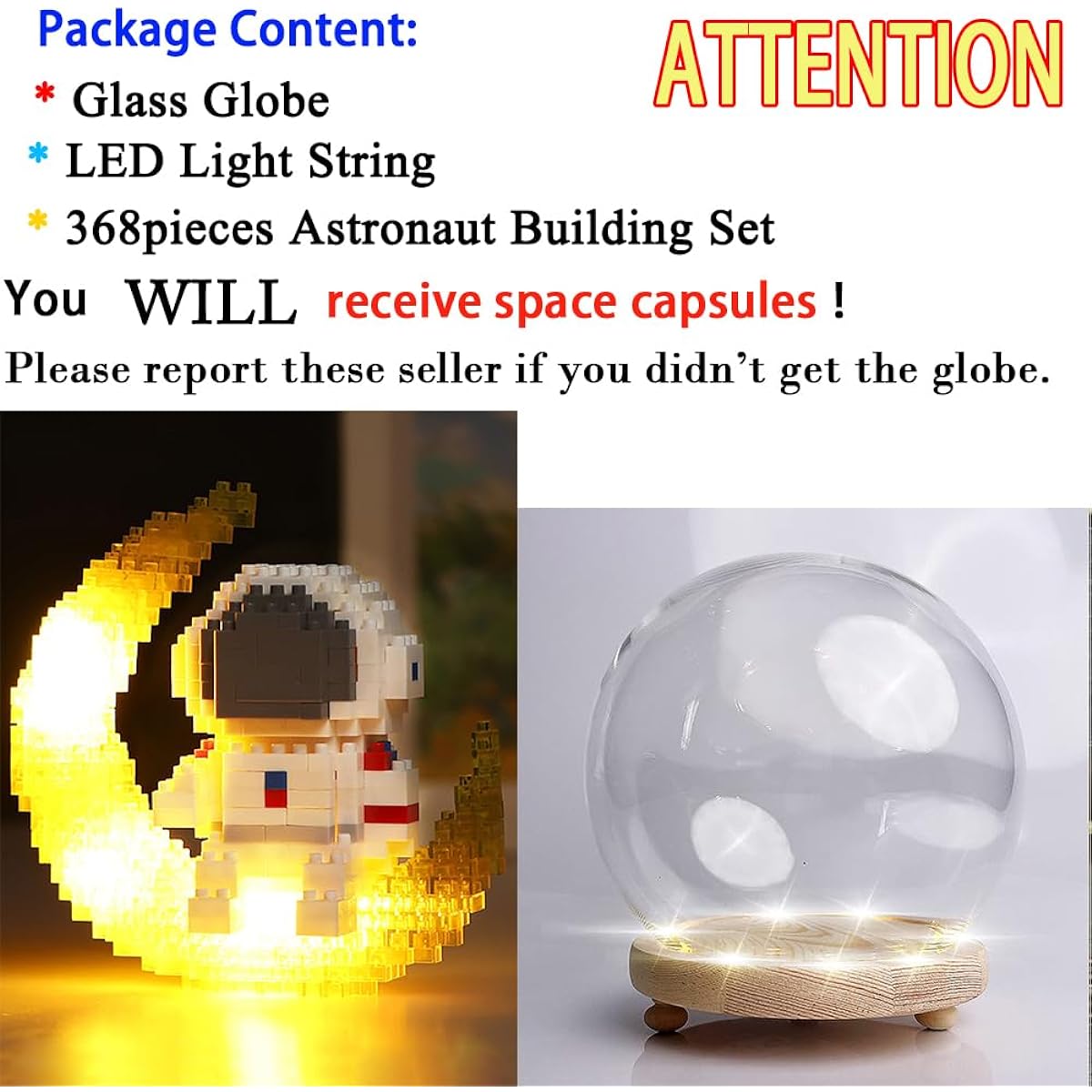 Uvini Building Blocks Astronaut Model STEM Building Toys Micro Blocks Gifts for Kids and Adults Astronaut Moon Mini Blocks Set DIY Bricks Toys 368 Pieces