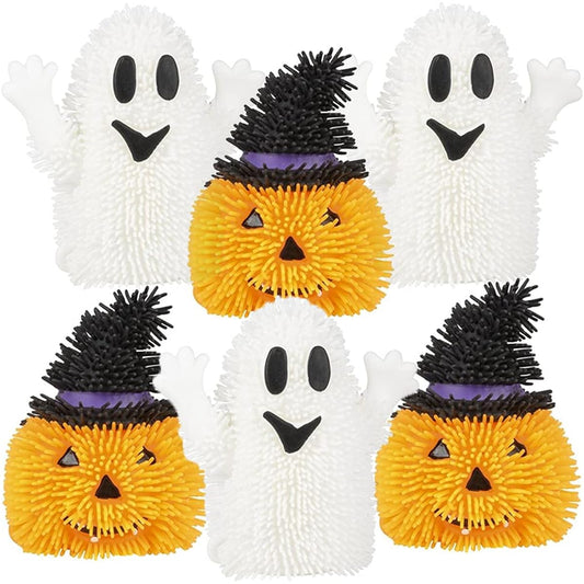 ArtCreativity 6-Piece Light-Up Halloween Puffers, LED Fidget Toys for Kids and Adults, Ghost and Pumpkin Halloween Toys, Non-Candy Halloween Treats, Party Favors, Theme Party Supplies