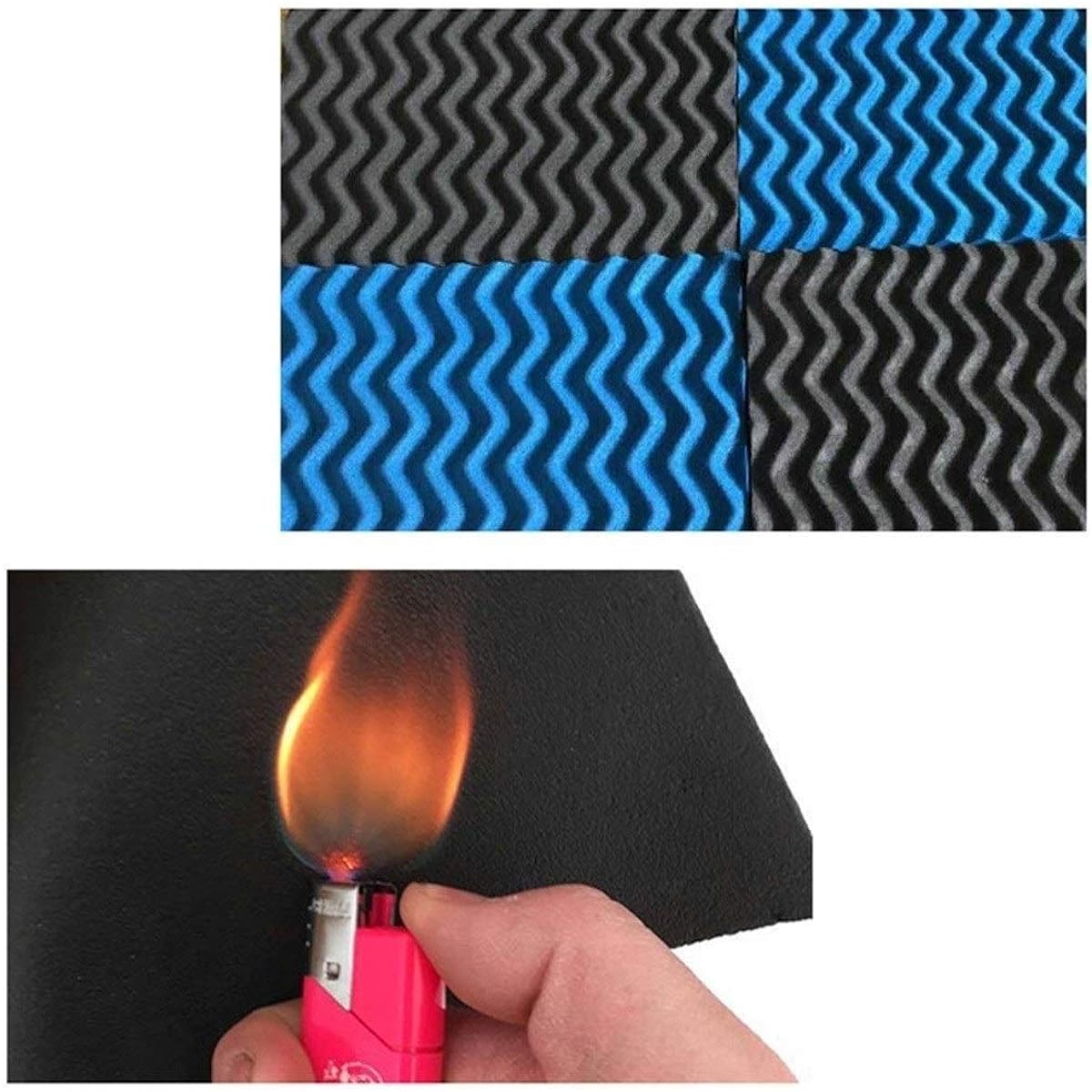 Easy to install sound absorbing cotton, multicolor waterproof acoustic panel home theater soundproof rubber foam sheet (red) (black)
