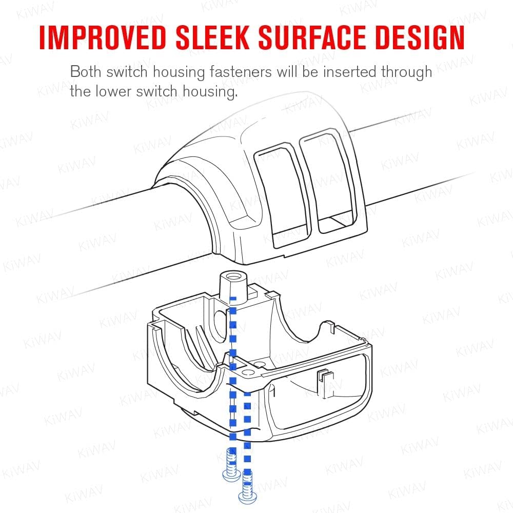 KiWAV Black Aluminum Switch Housing Cover Compatible with Harley-Davidson 2012-later Dyna and Softail Models