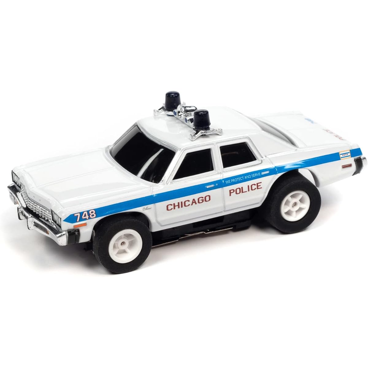 Auto World SC372-4 Blue Brothers Chicago Police 1974 Monaco HO Scale Electric Slot Car