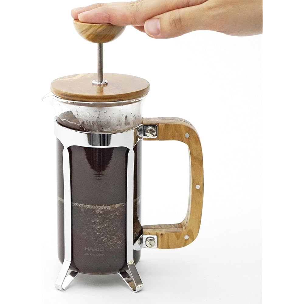 HARIO Cafe Press Wood Coffee & Tea Press for 2 People CPSW-2-OV Multi