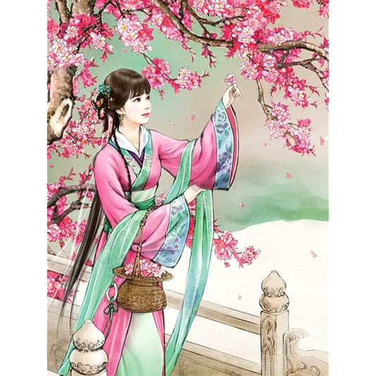 ARTomo Puzzle "Oil Painting/Diamond" DIY "Number Oil Painting/Diamond Art" Coloring Book Digital Number Painting Painting Kit Anyone can easily and enjoyably create authentic art (Diamond, Frameless, 60x80cm, Portrait-003)