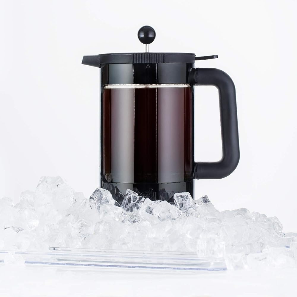 BODUM Coffee Maker Coffee Press BEAN French Press Iced Coffee Maker 1500ml Black Stainless Steel Filter Glass Beaker Immersion Type Coffee Cold Brew [Genuine Product] K11683-01