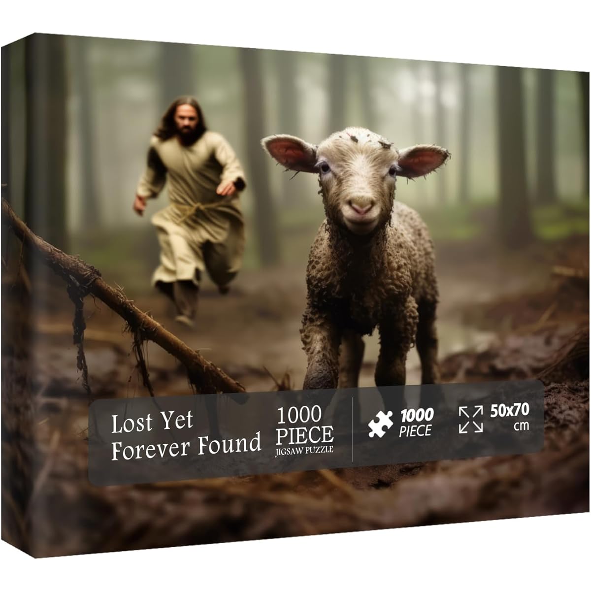 Christian Puzzle for Adults 1000 Piece Jesus Religious Jigsaw Puzzle Lamp Sheep Puzzle Living Room Mural