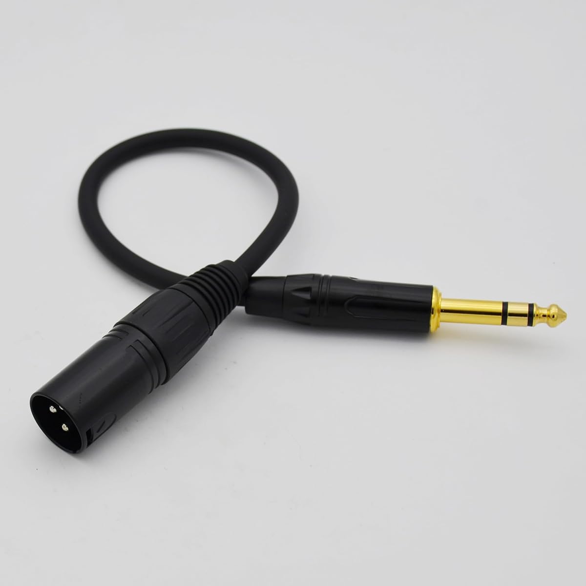 Czyuntuo XLR to 1/4 Cable 1/4" TRS to XLR Male Plug Stereo Balanced Interconnect Microphone Cable for Audio Speakers Pack of 2 1ft