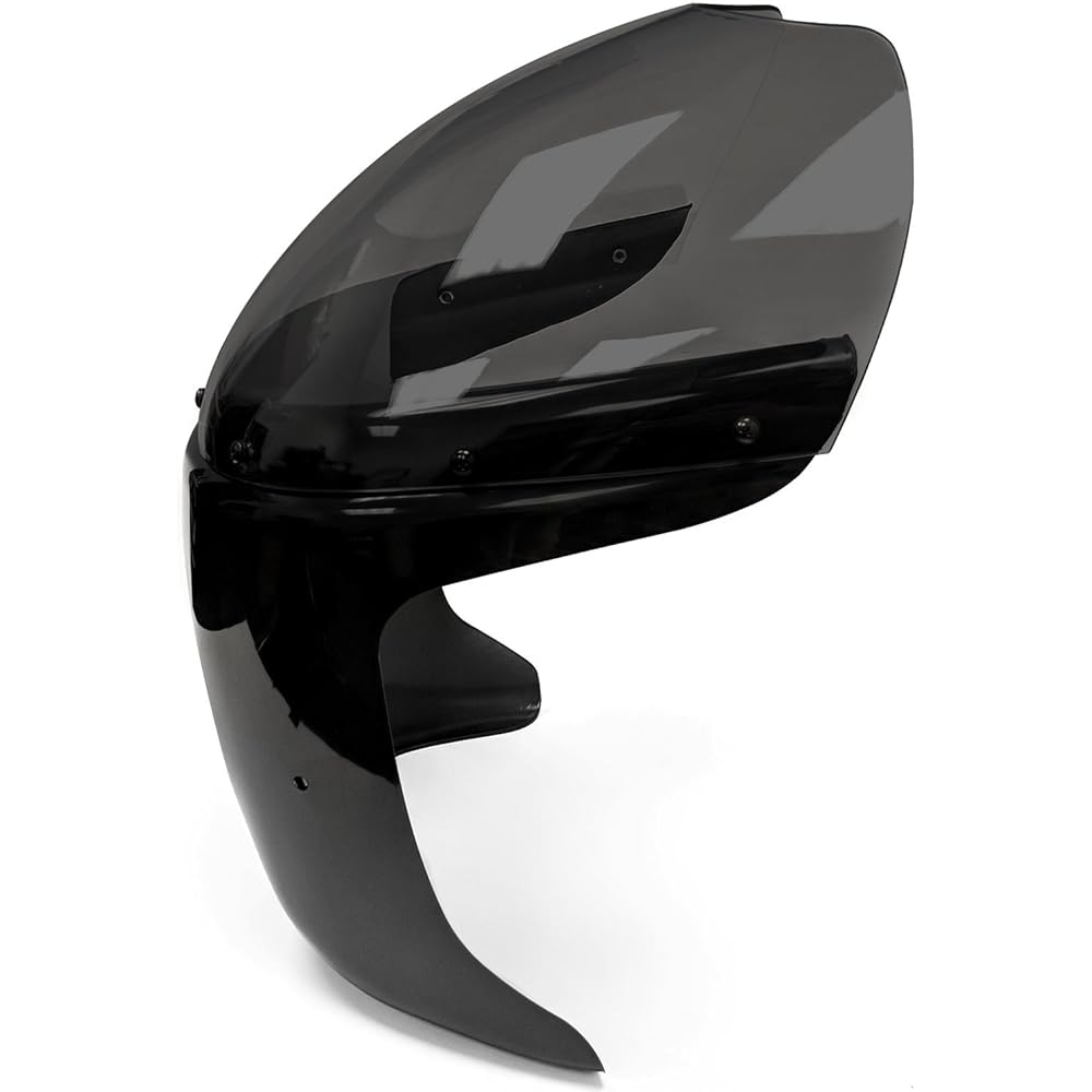 Krator Motorcycle 7" Headlight Fairing Screen Black & Smoke Retro Cafe Racer Bobber Drag Viper Windshield