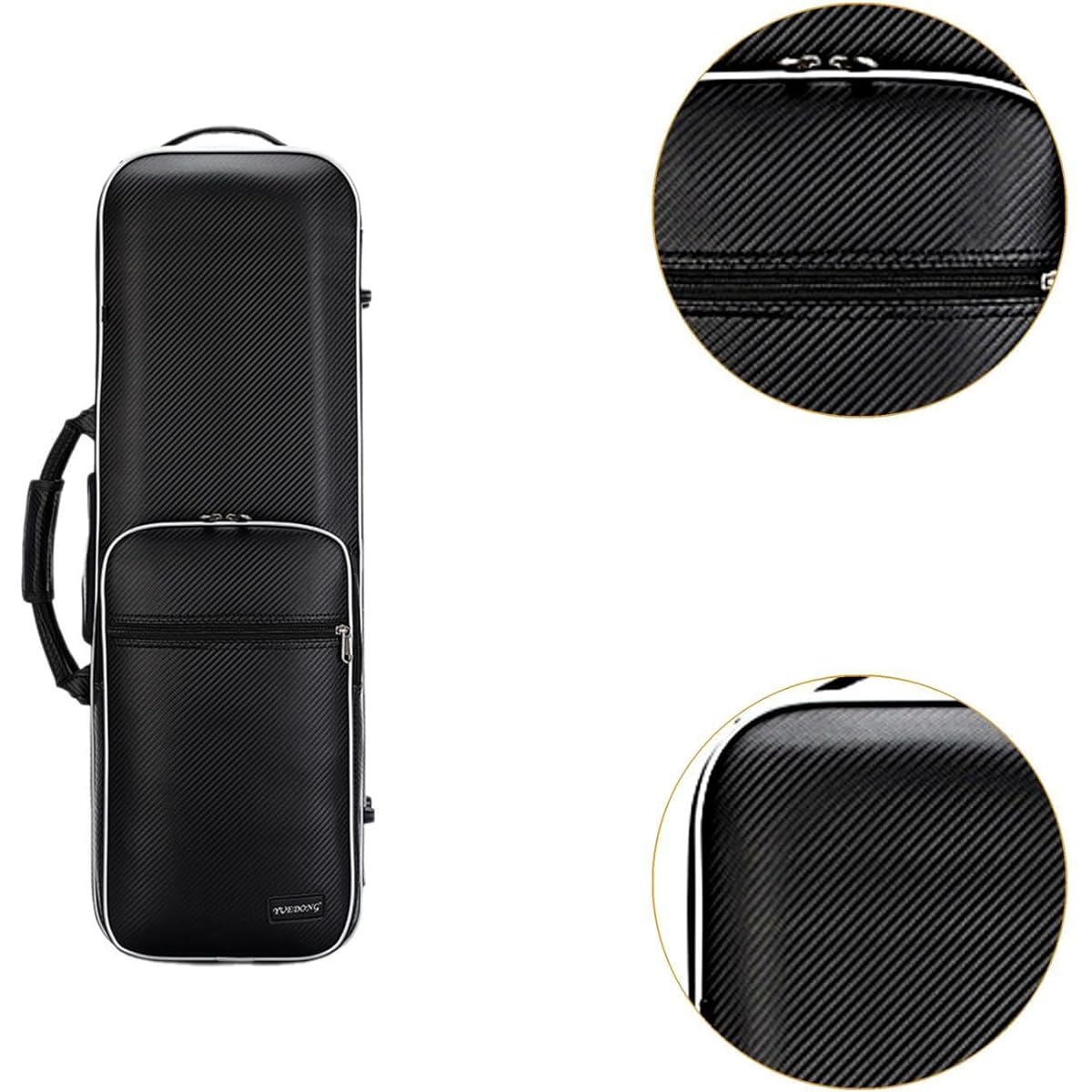 KOWAKU Violin Case, Instrument Bag, Waterproof Carry Case, Full Size 4/4 Violin Box, Strip
