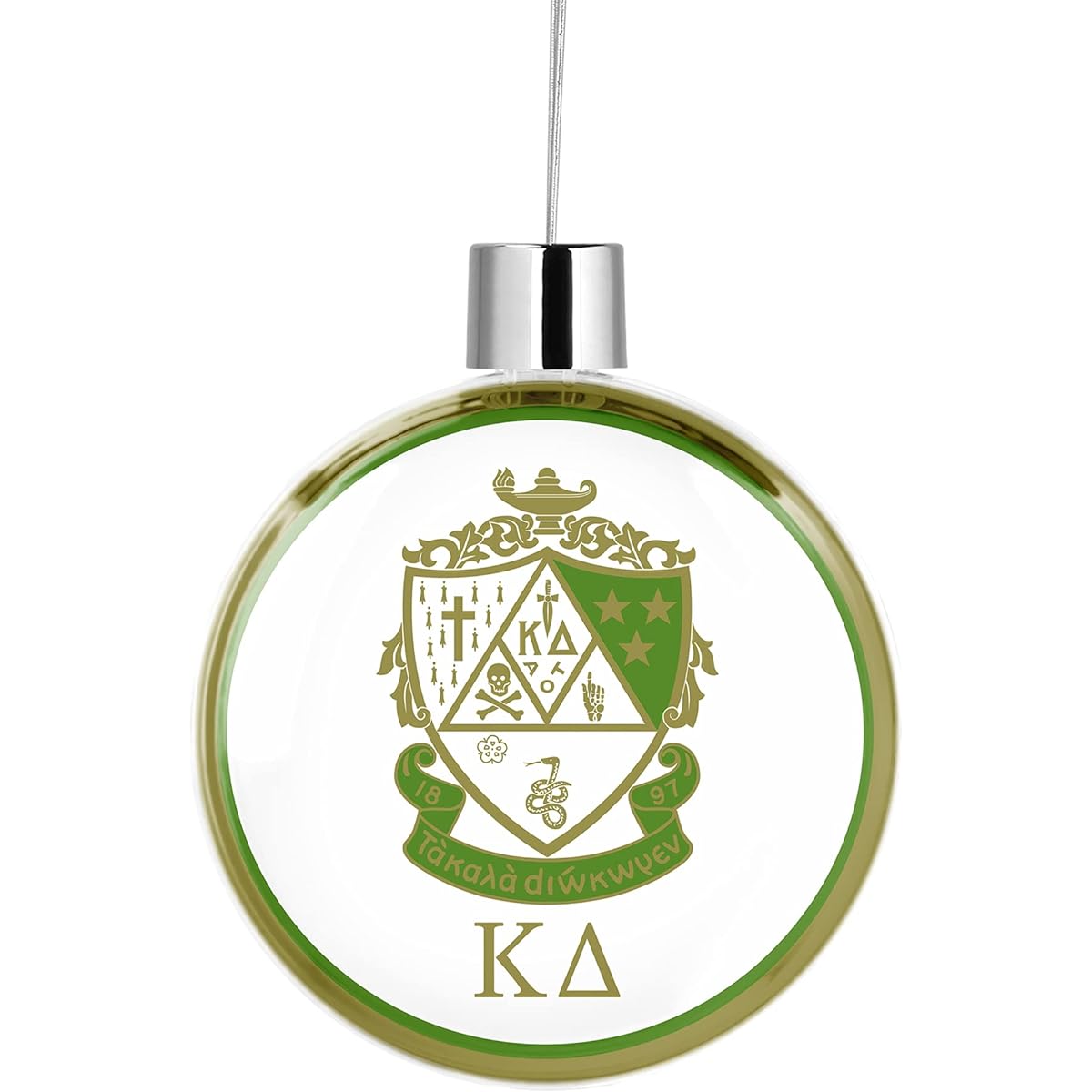 Kappa Delta Sorority Round Flat Christmas Tree Ornaments Tree Party Home Holiday Decorations (Kappa Delta 5)