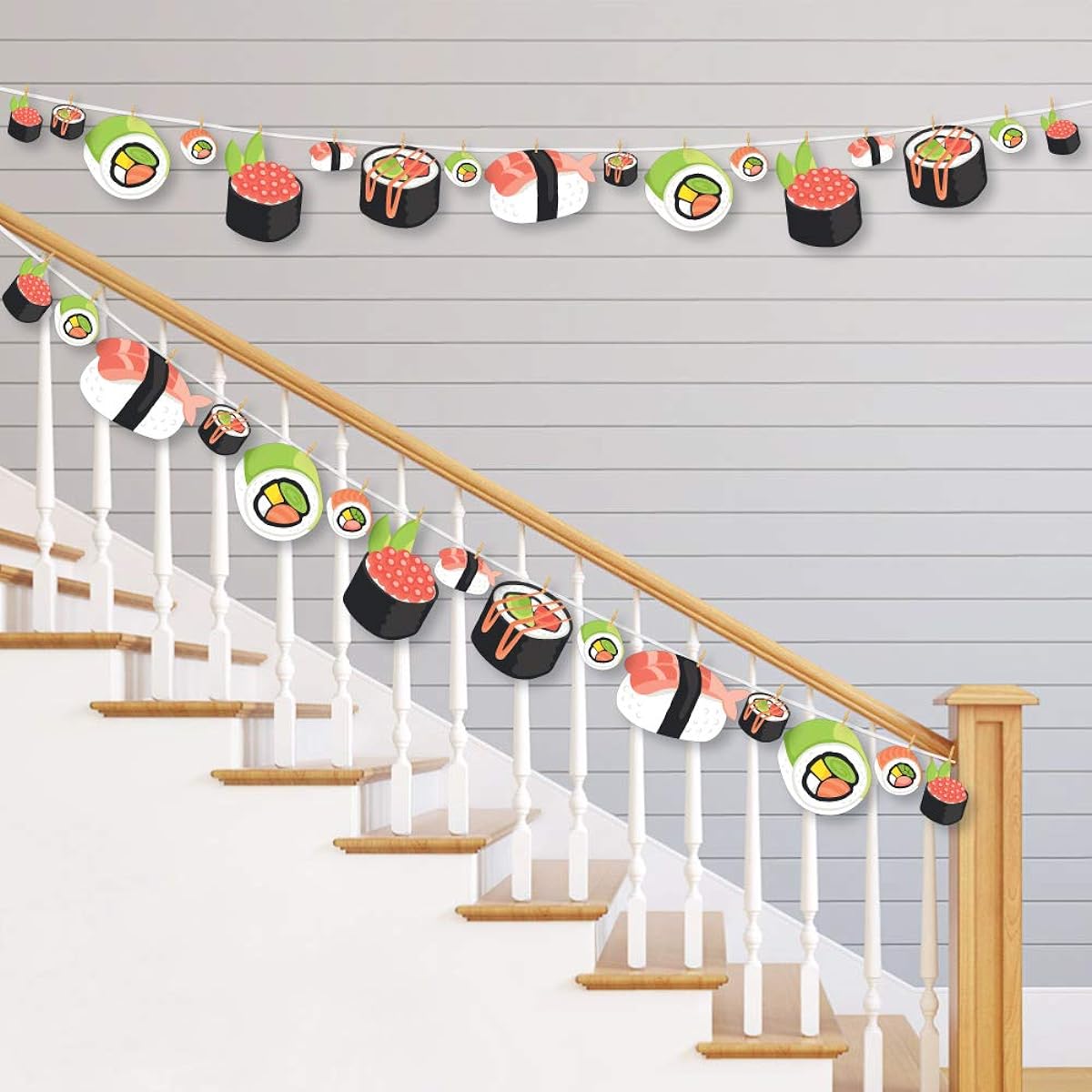 Big Dot of Happiness Let's Roll - Sushi - Japanese Party DIY Decorations - Clothespin Garland Banner - 44 Pieces