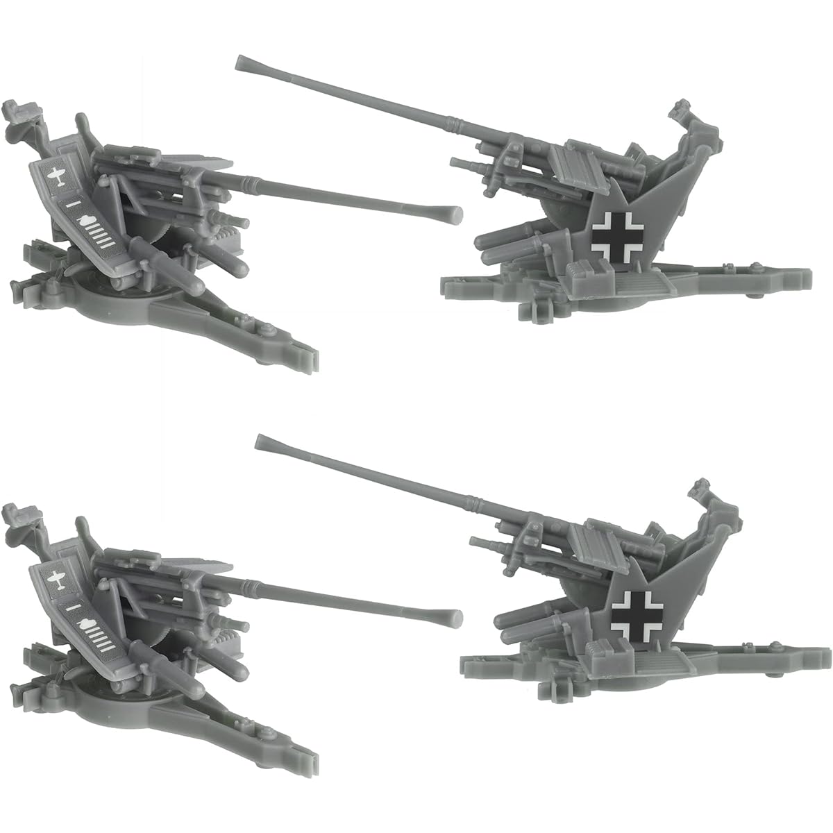 BMC WW2 German Flak 37 Artillery - 4 Pieces 1:32 Accessory Plastic Army for Men
