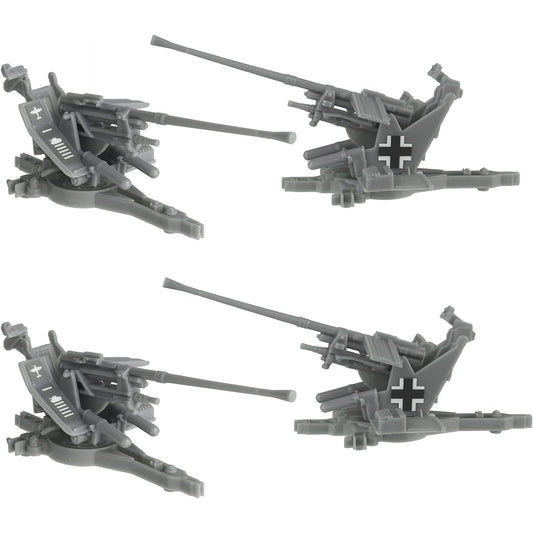 BMC WW2 German Flak 37 Artillery - 4 Pieces 1:32 Accessory Plastic Army for Men