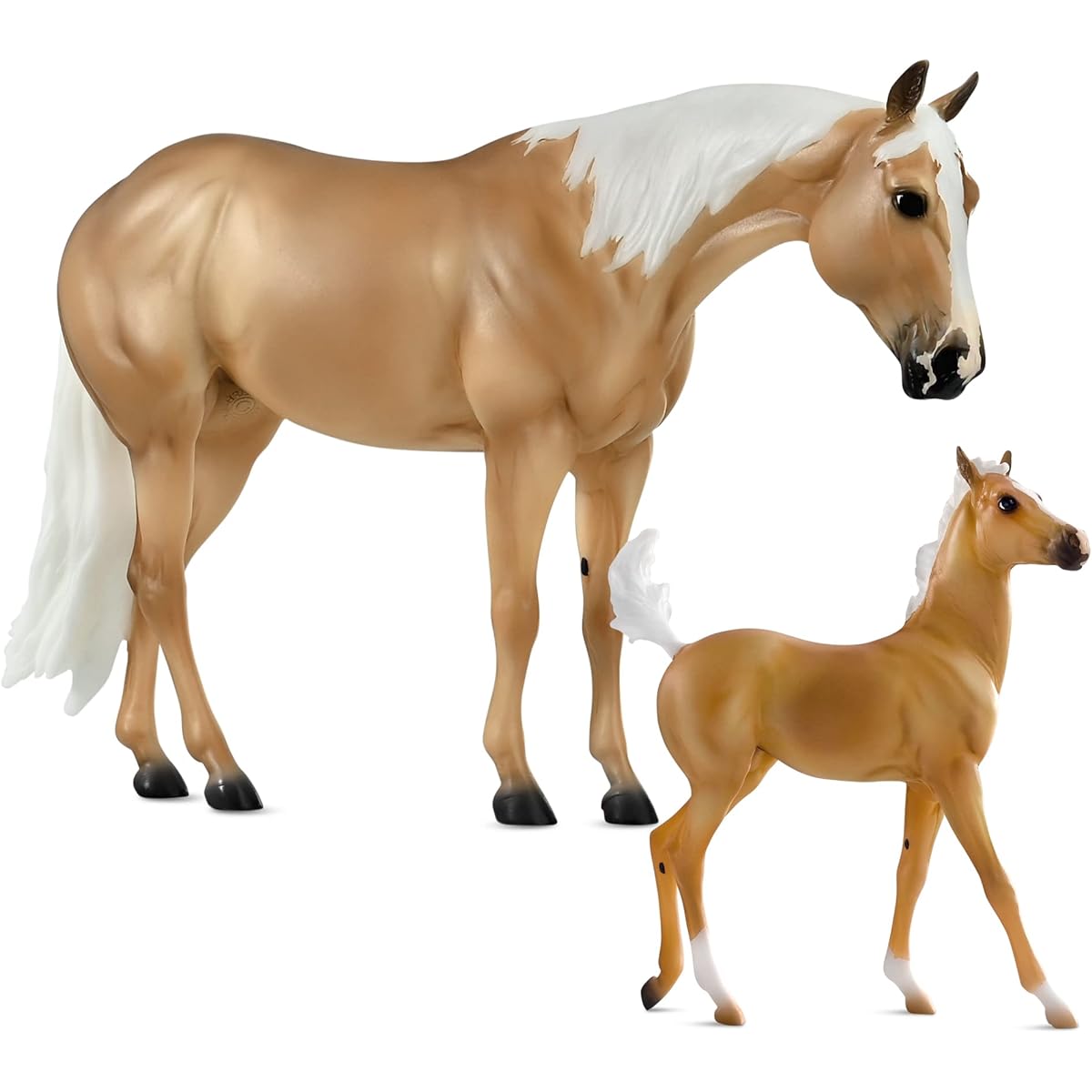 Breyer Horses Traditional Series Ebony Shines & Charlize | Set of 2 Horses | Horse Toy Model | 11.5" x 9" | 1:9 Scale | Model #1872, Brown